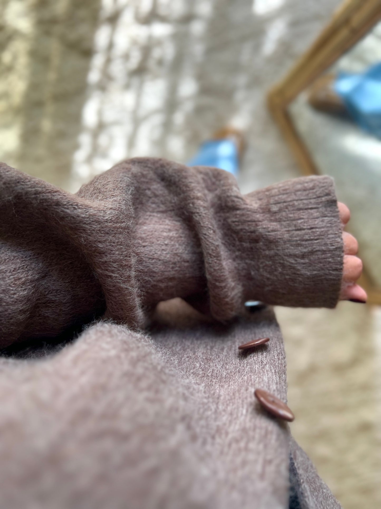 Cafe Mohair Cardigan With Buttons