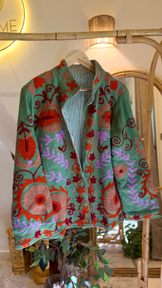 Green Suzani Embroidered Jacket