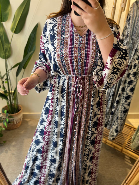 Navy X Purple Ethnic Oversized Dress