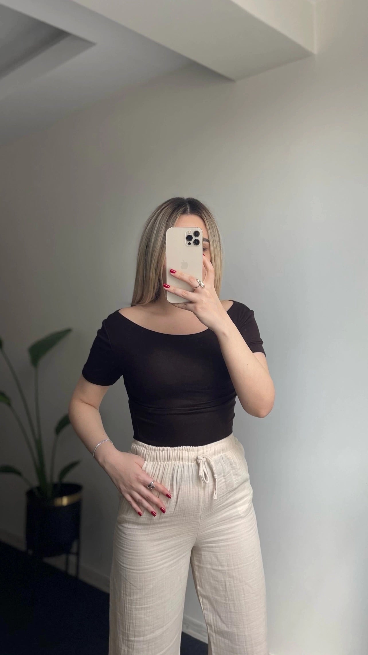 Brown Basic Cotton Boat Neck T-Shirt Top