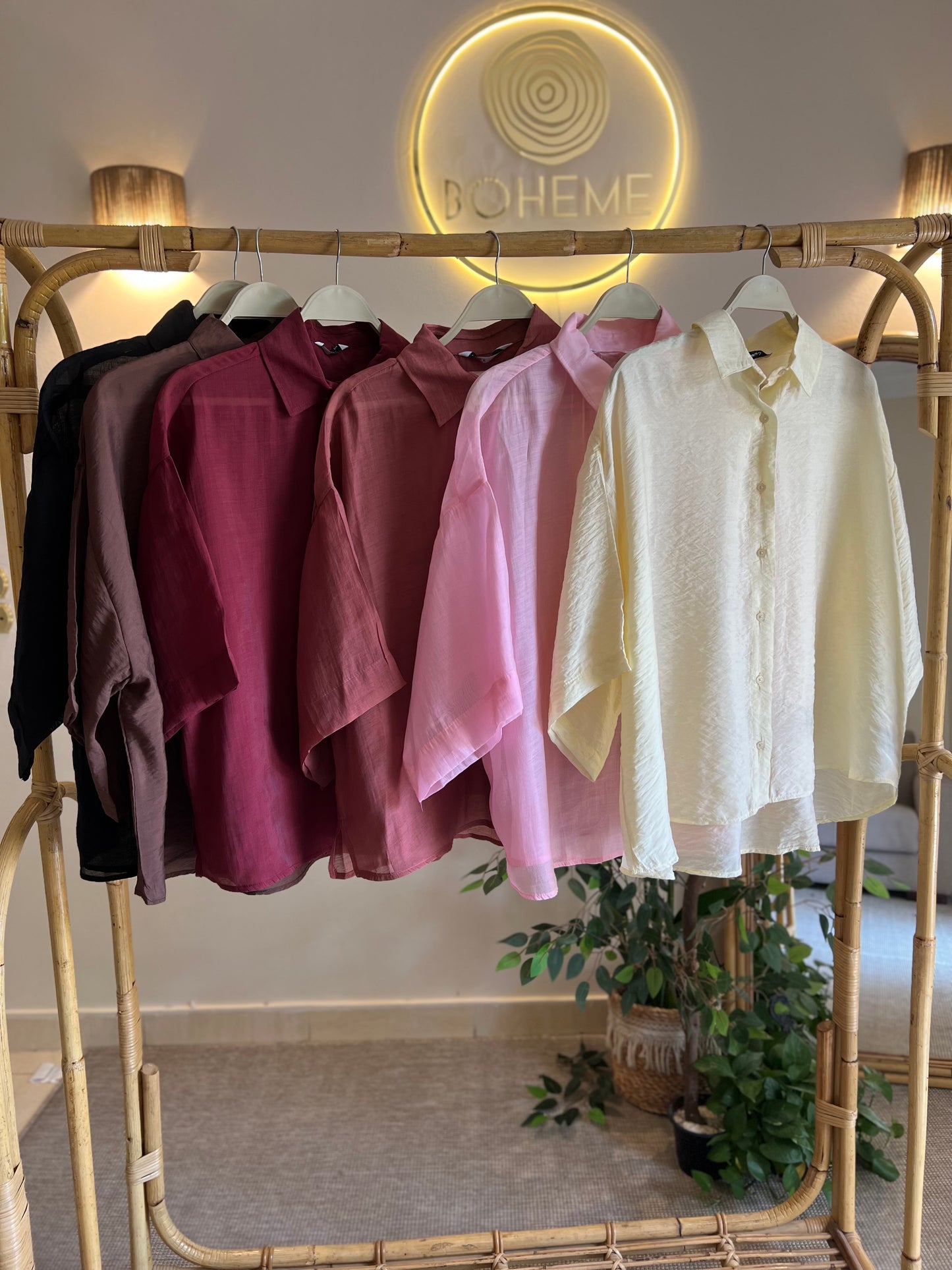 Brown Oversized 3/4 Sleeve Shirt