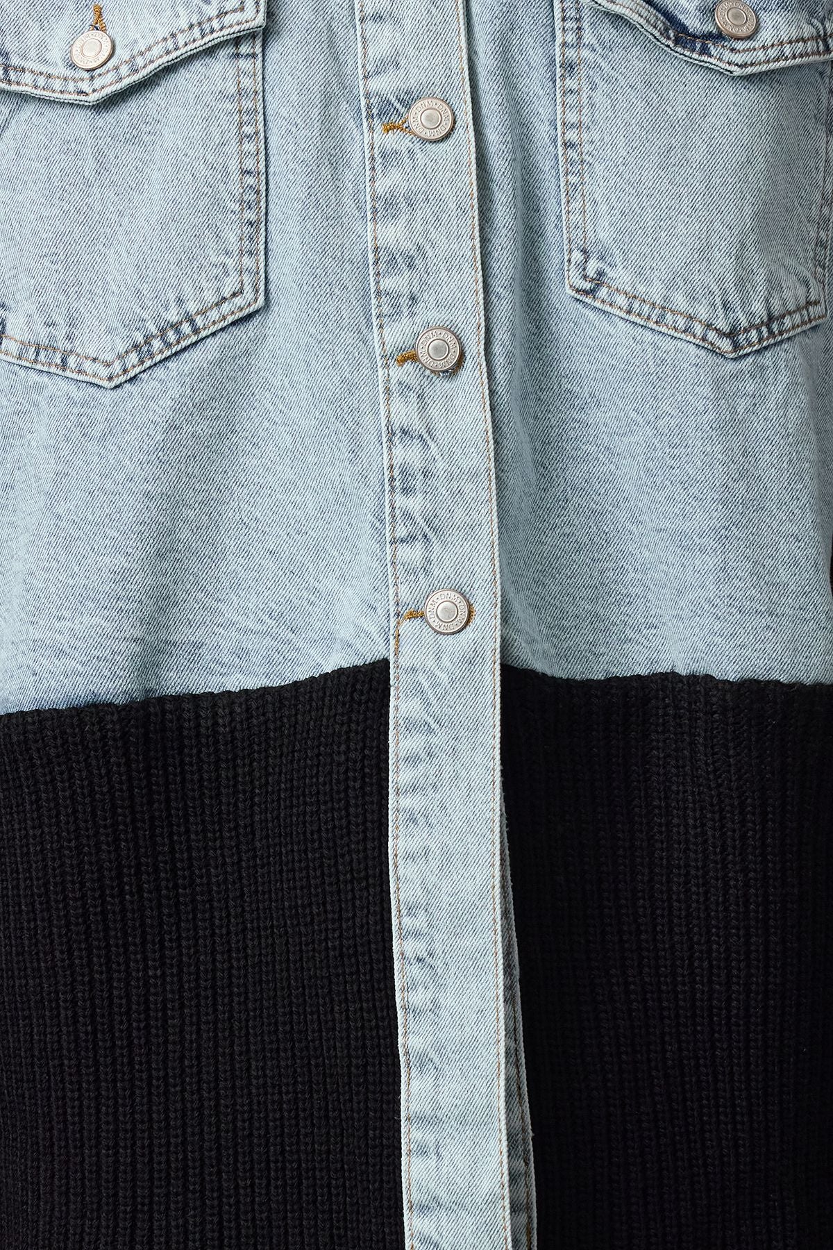 Denim X Triko Black Jacket With Pockets