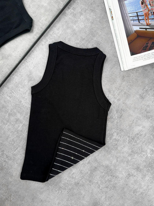 Glammy Black Tank Top