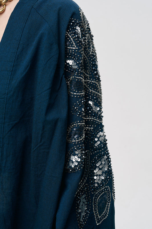 Navy Sequins Kimono