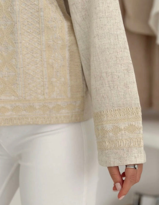 Arabian Beige Embroidered Jacket