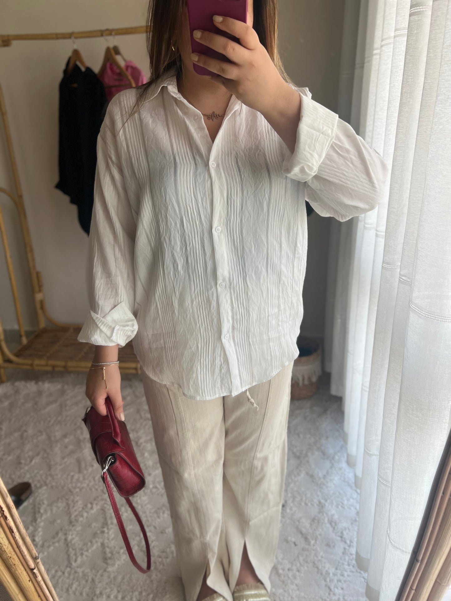 White Striped Regular Fit Shirt
