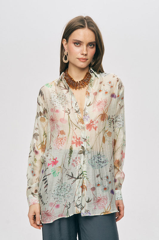 Cream Floral Vintage Shirt