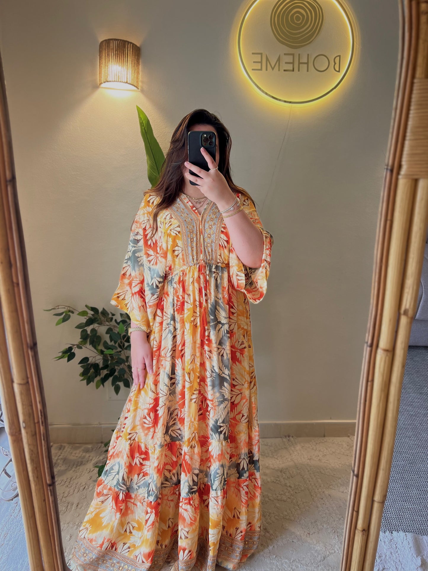 The Italian Orange Golden Dress