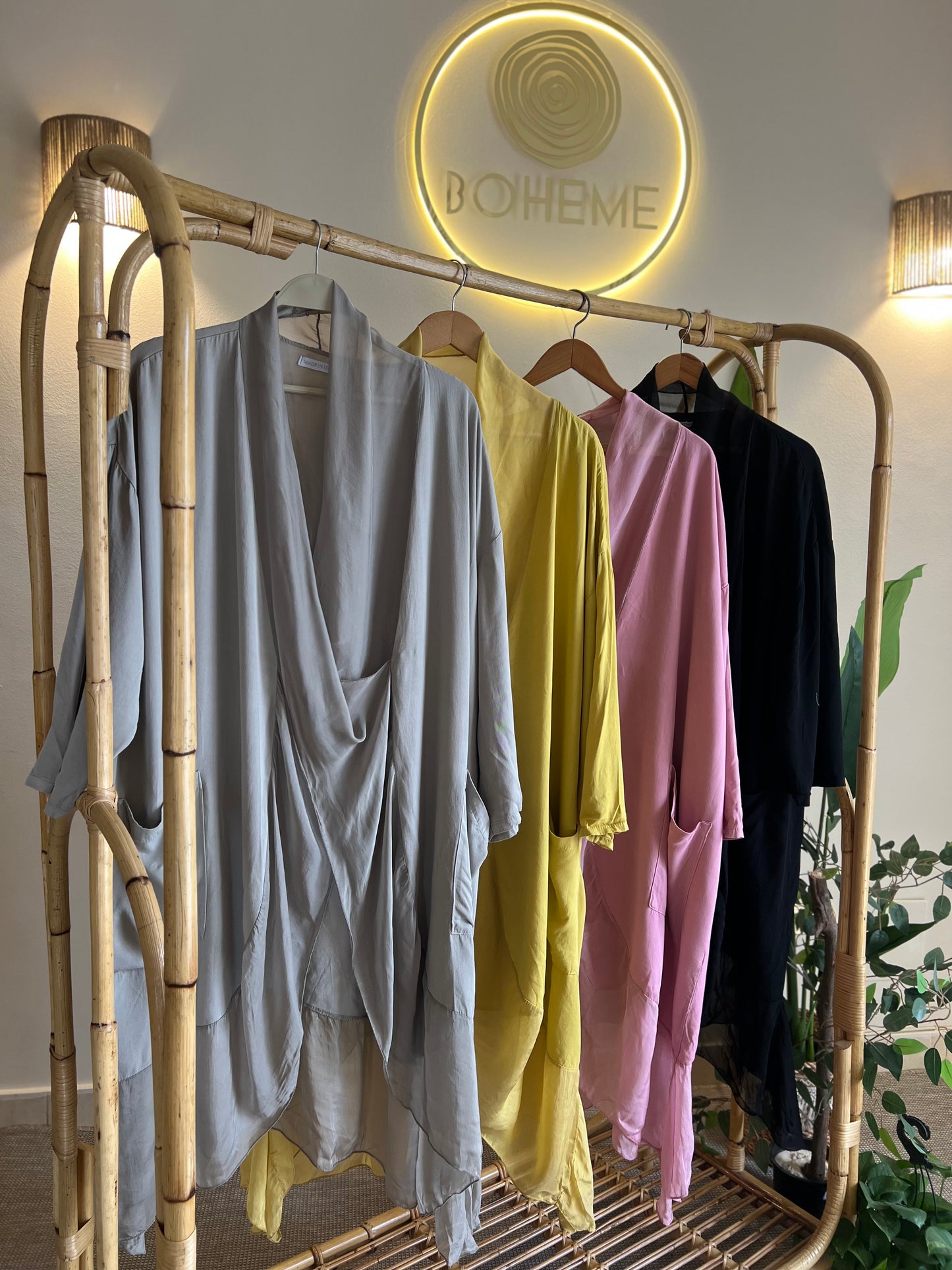 Italian Draped Collar Pink Cardigan Top With Pockets