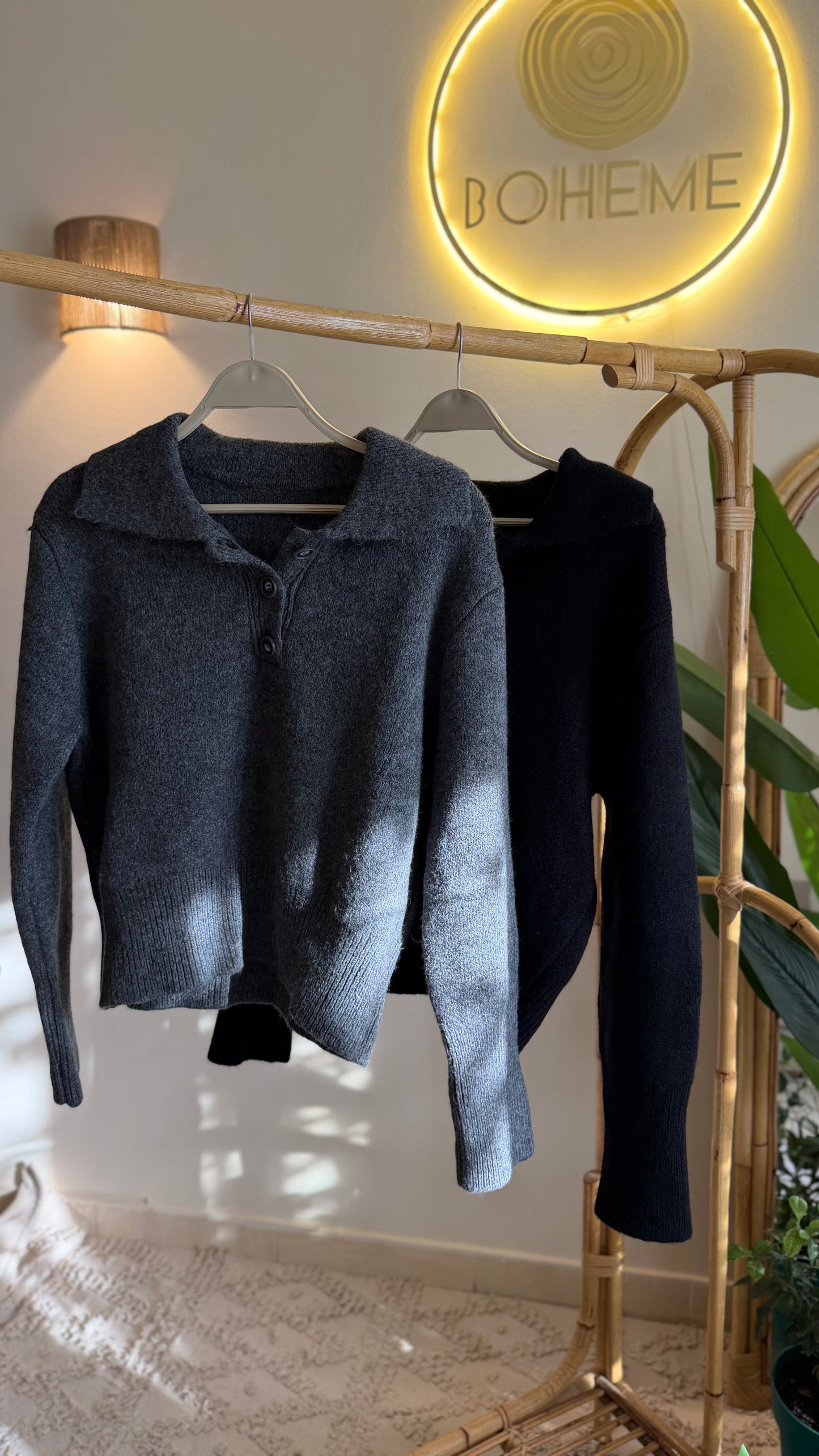 Black Polo Neck Triko Pullover