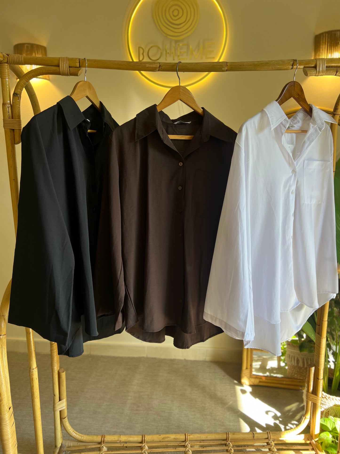 Black Bell Sleeves Oversized Shirt