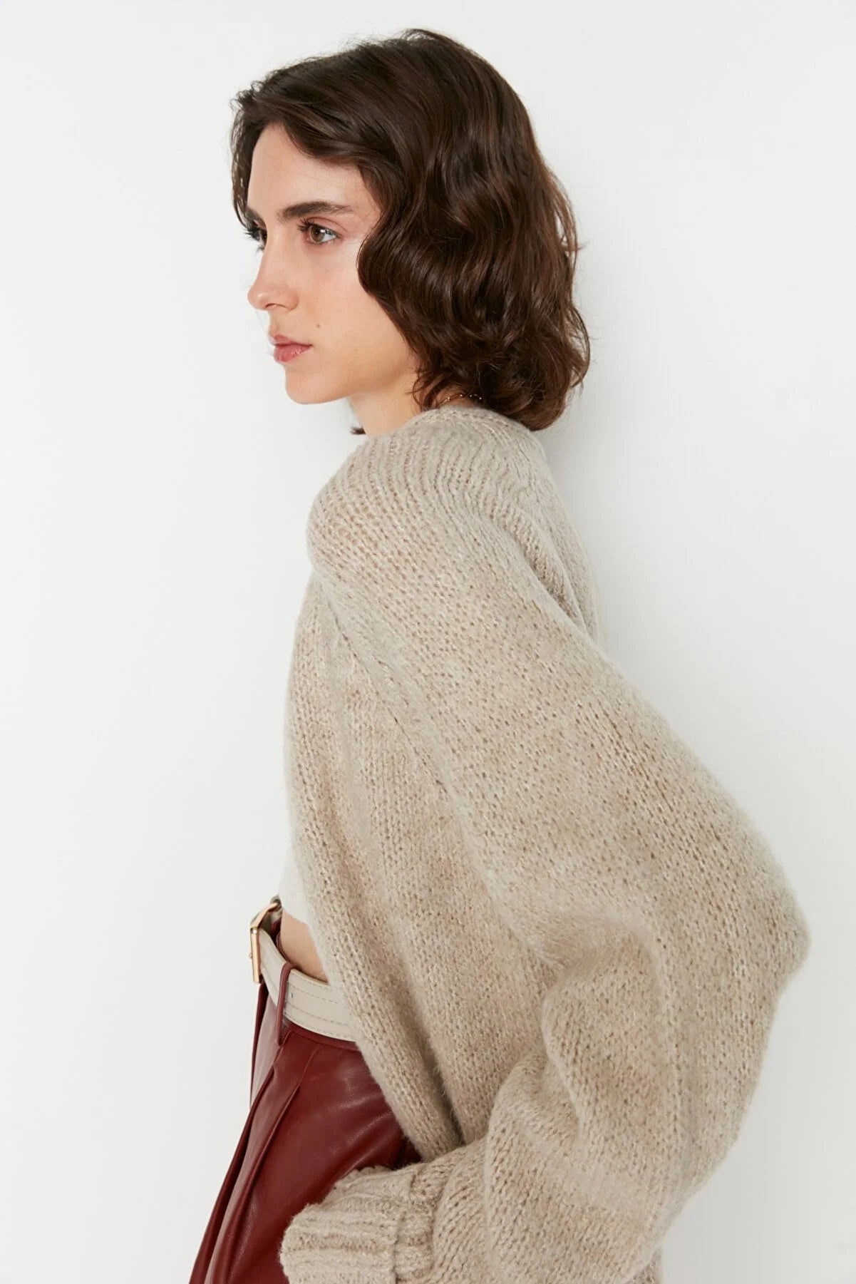 Beige Knitted Cardigan