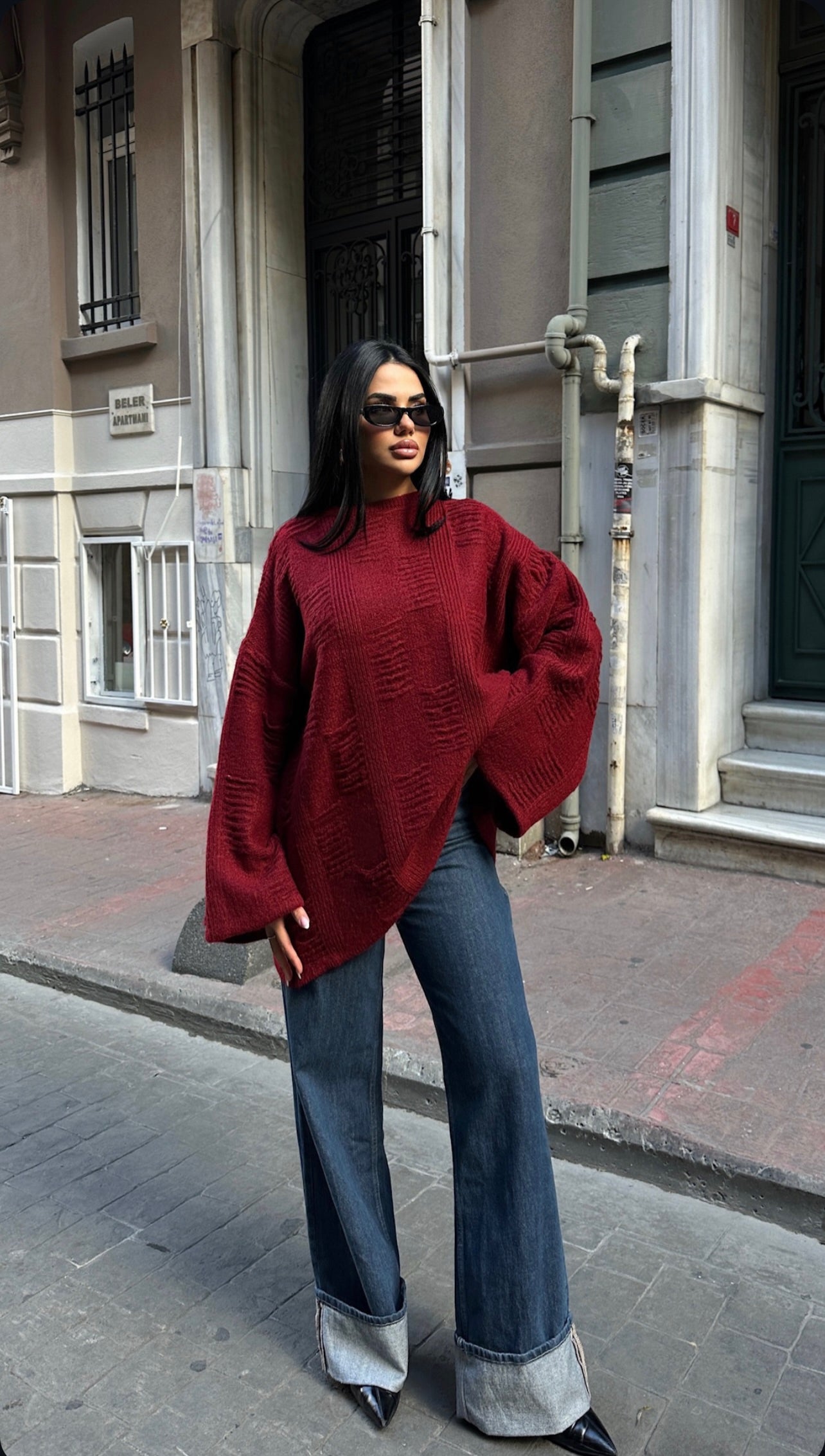 The Oversized Burgundy Pullover