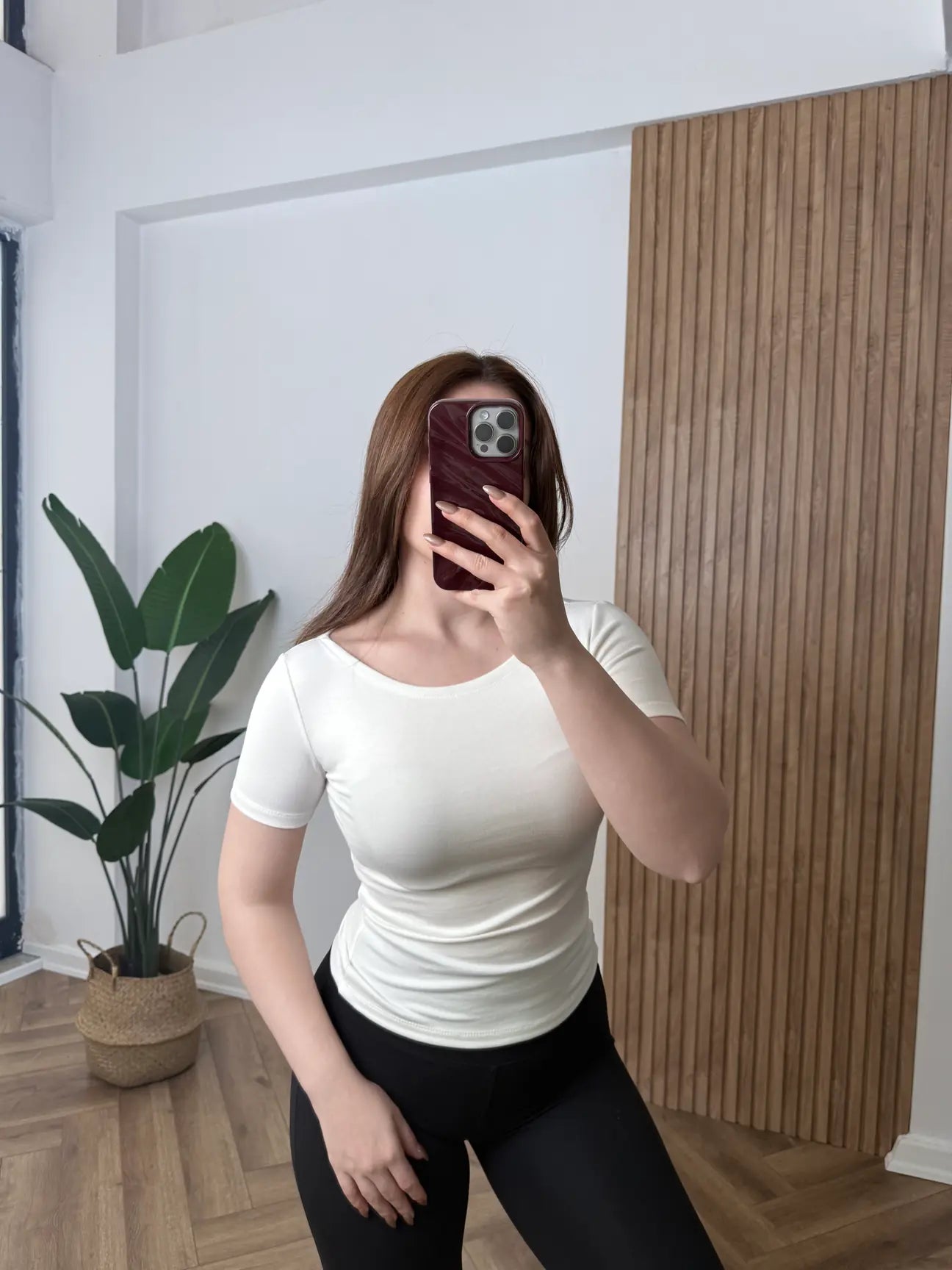 White Basic Cotton Boat Neck T-Shirt Top