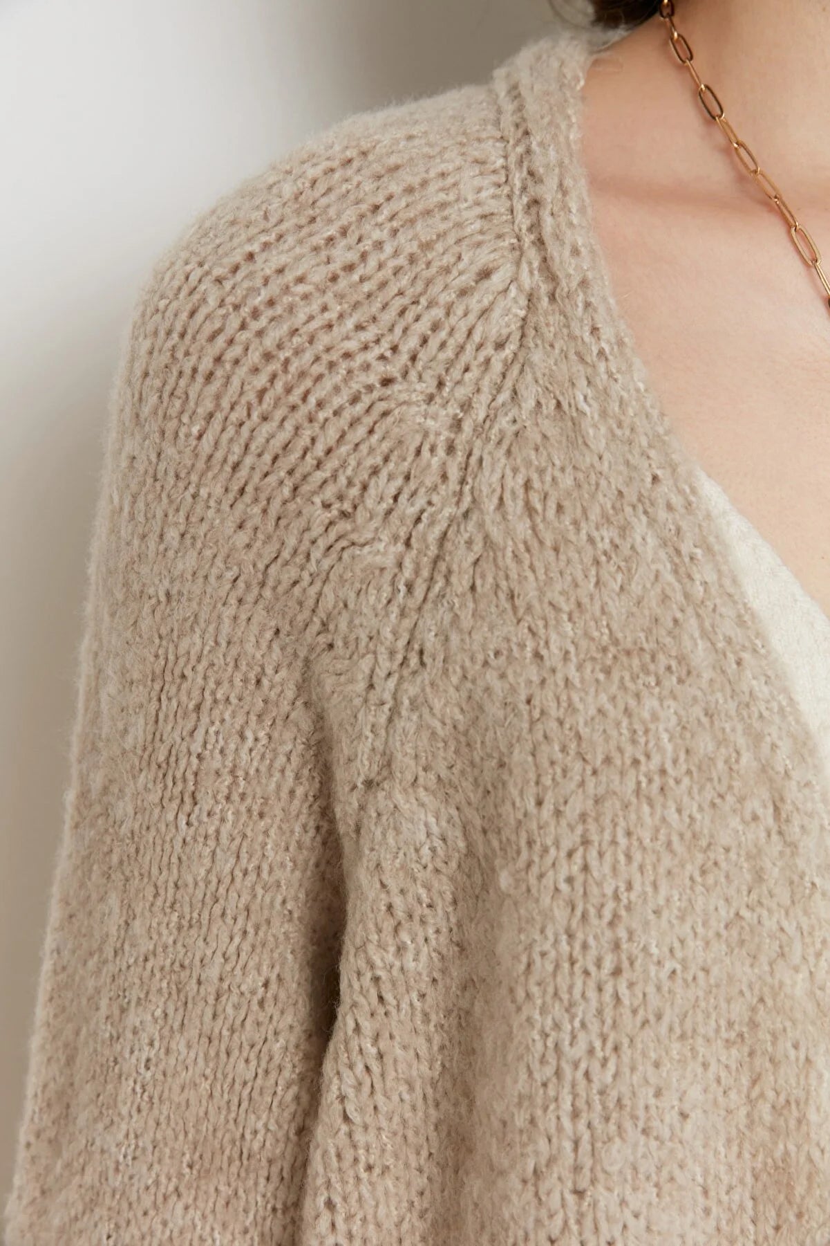 Beige Knitted Cardigan