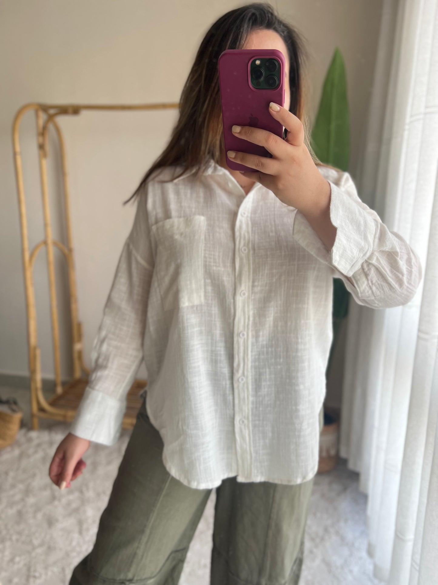 Linen White Oversized Shirt