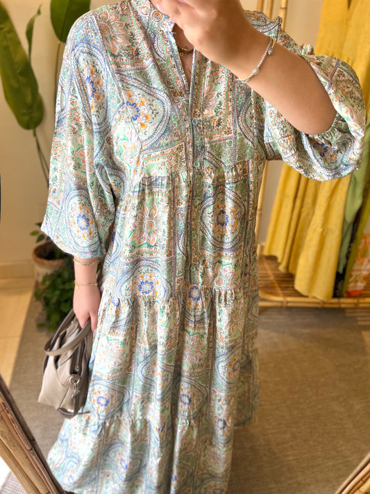 Pastel Vintage Boho Wide Dress