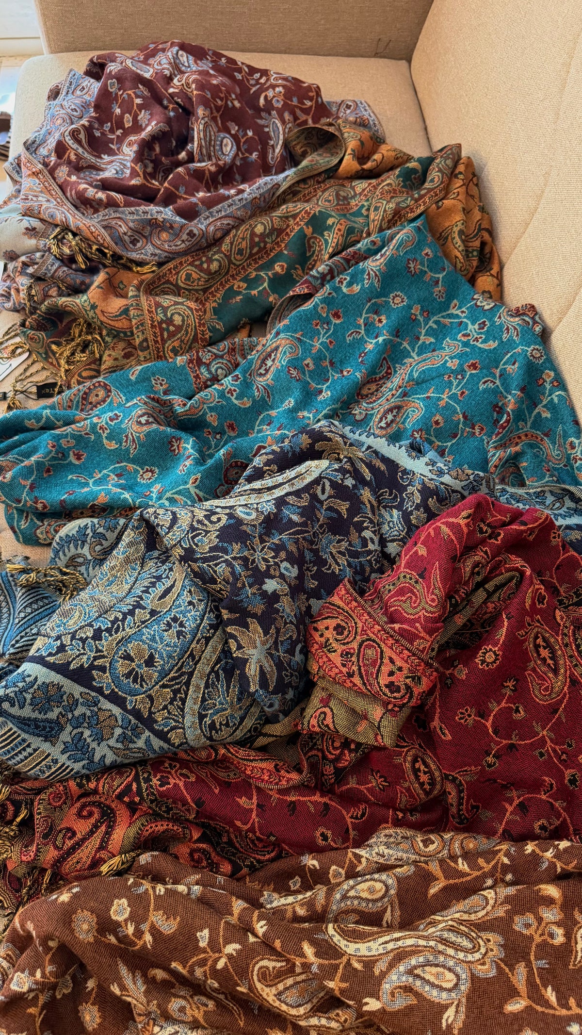 Turquoise Cotton Double-Face Pashmina