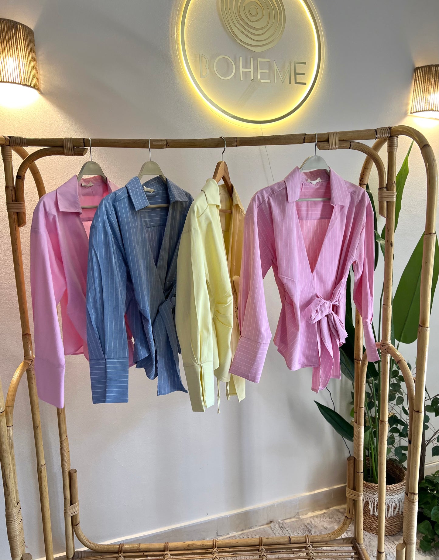 Striped Pink Tie Shirt With Side Belt (Petite Size)
