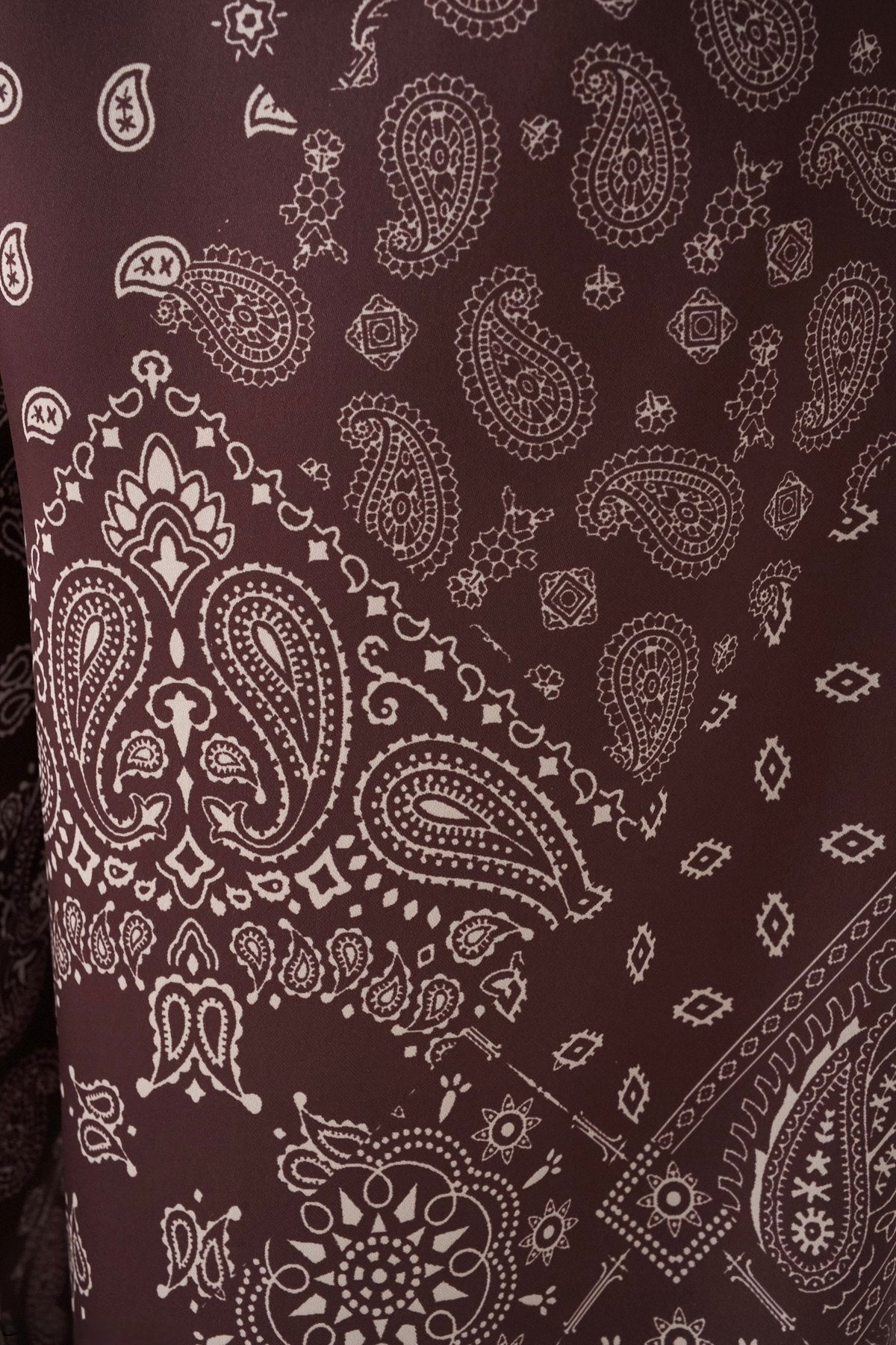 Brown Paisley Balloon Satin Pants