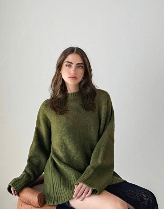 Olive Oversized Pullover