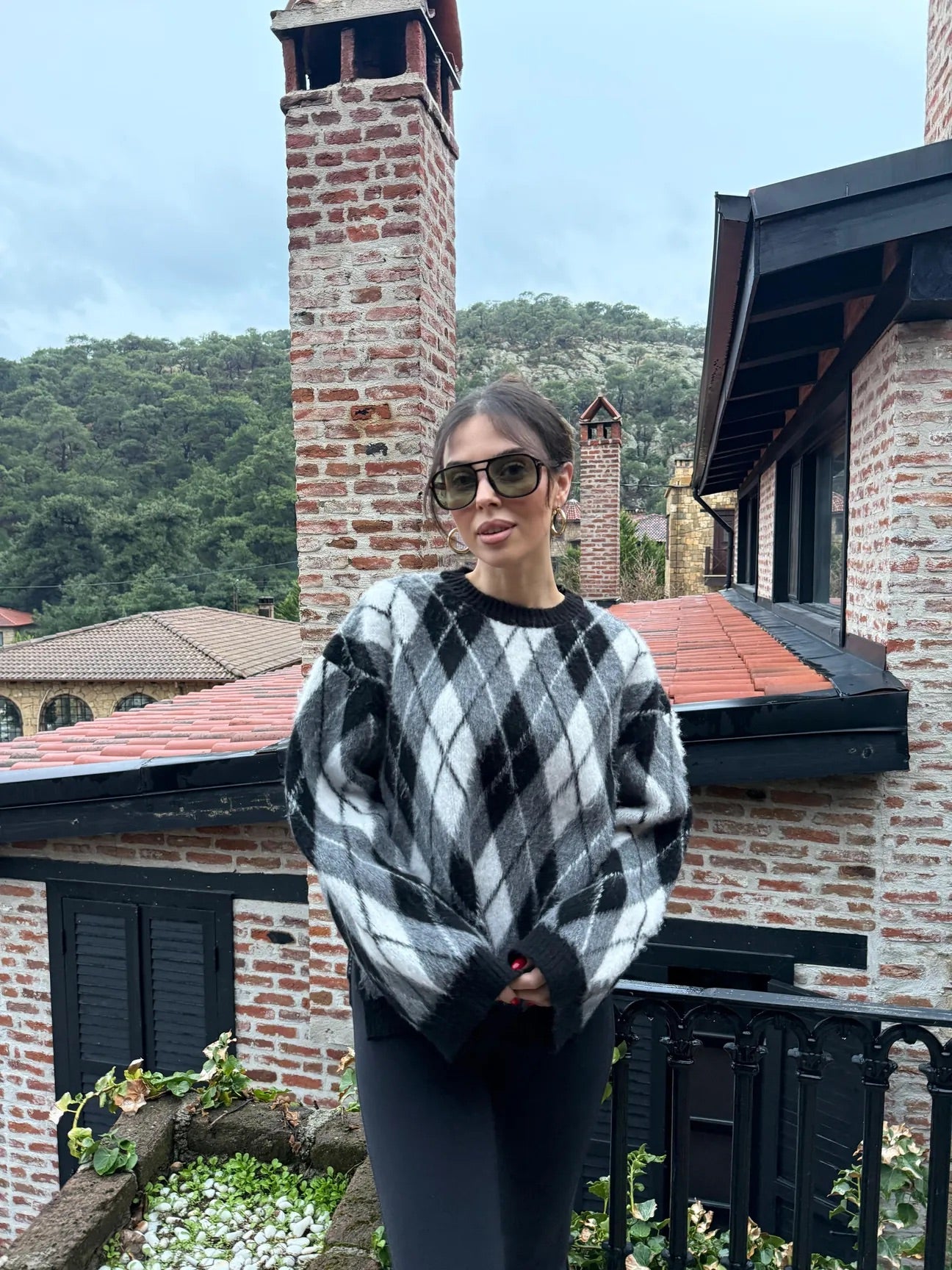 Black X Grey Baklava Pullover With Slits