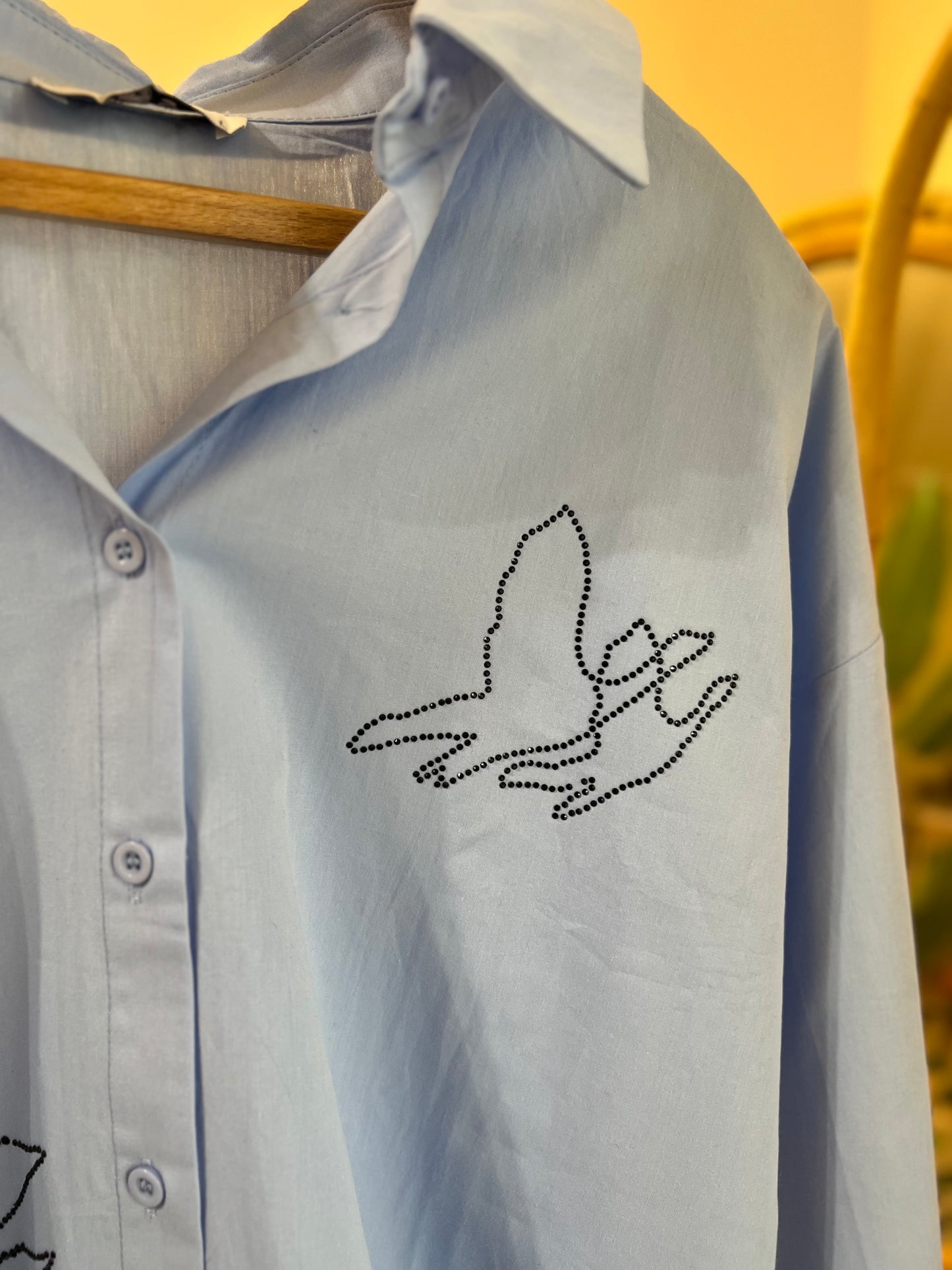 The Embellished Dove Blue Shirt