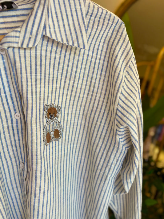 The Striped Blue Glam Bear Shirt