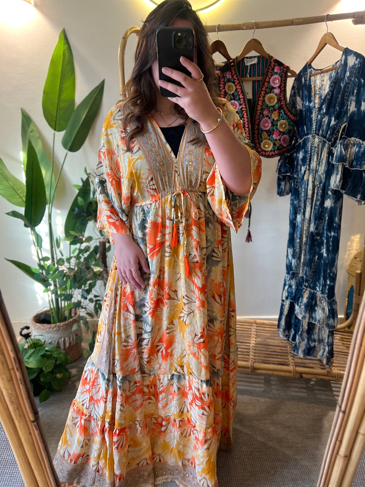 The Italian Orange Golden Dress