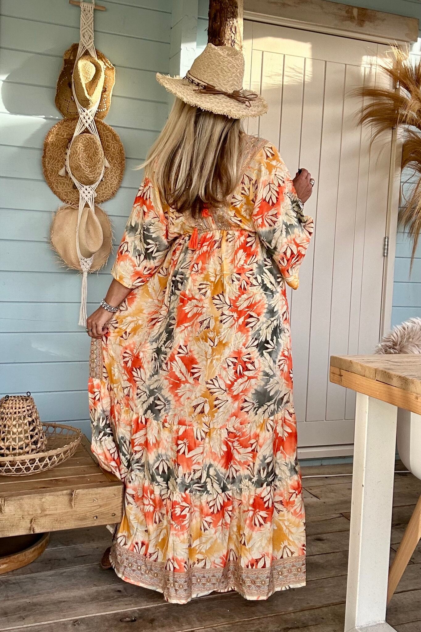 The Italian Orange Golden Dress