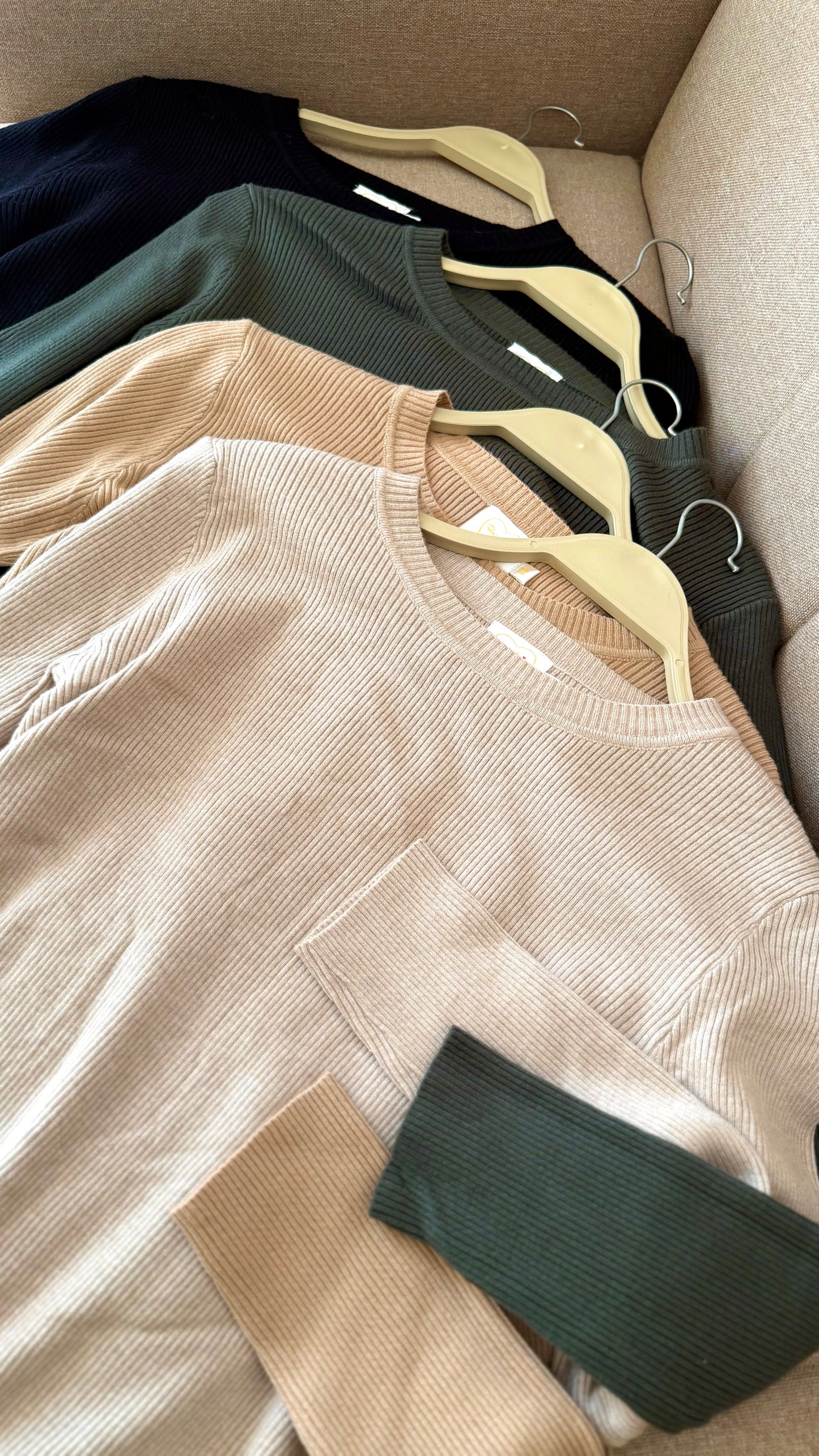 Ribbed Beige Basic Top