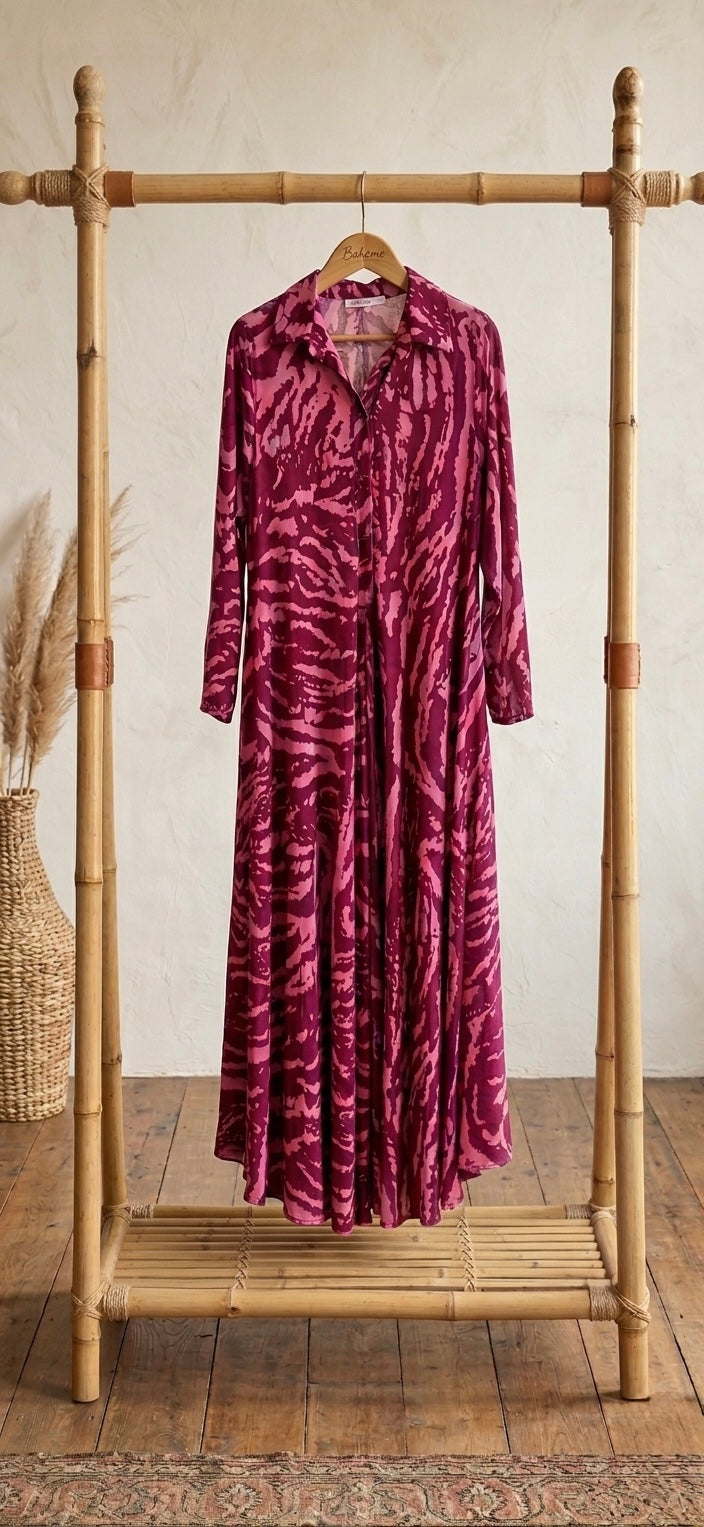 Plum & Pink Zebra Flowy Dress