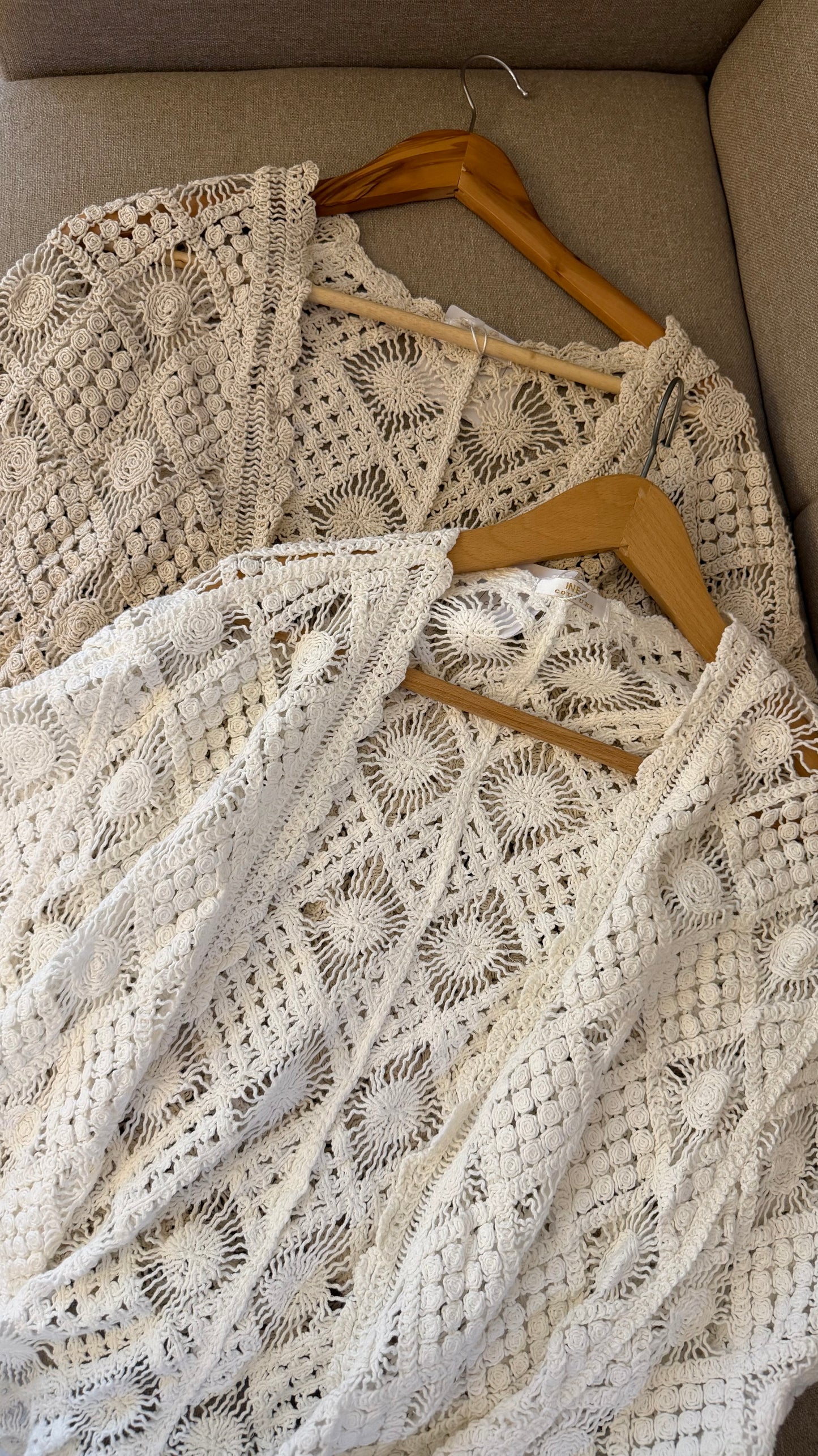 Italian White Crochet Kimono