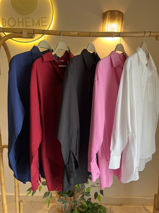 Basic Oversized Cotton Pink Shirt