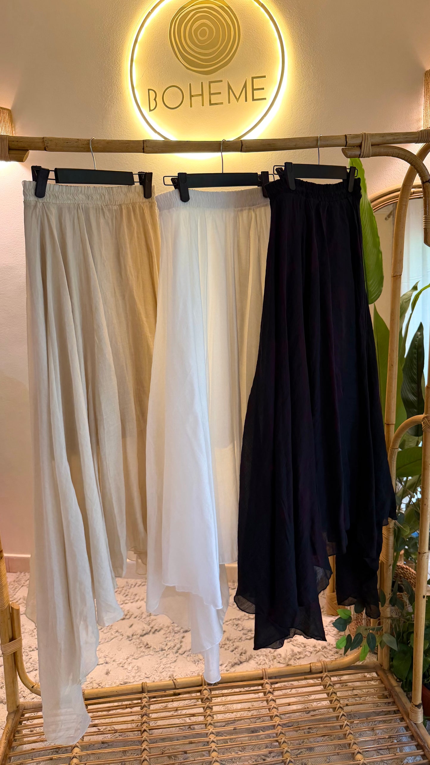 Boho Beige Asymmetrical Chiffon Skirt
