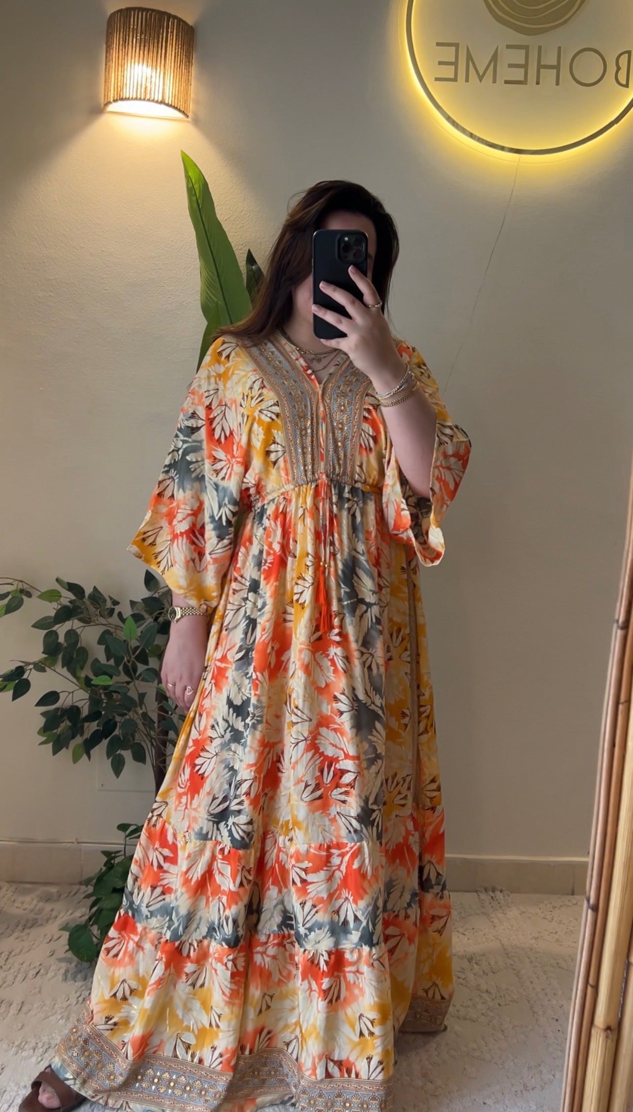 The Italian Orange Golden Dress