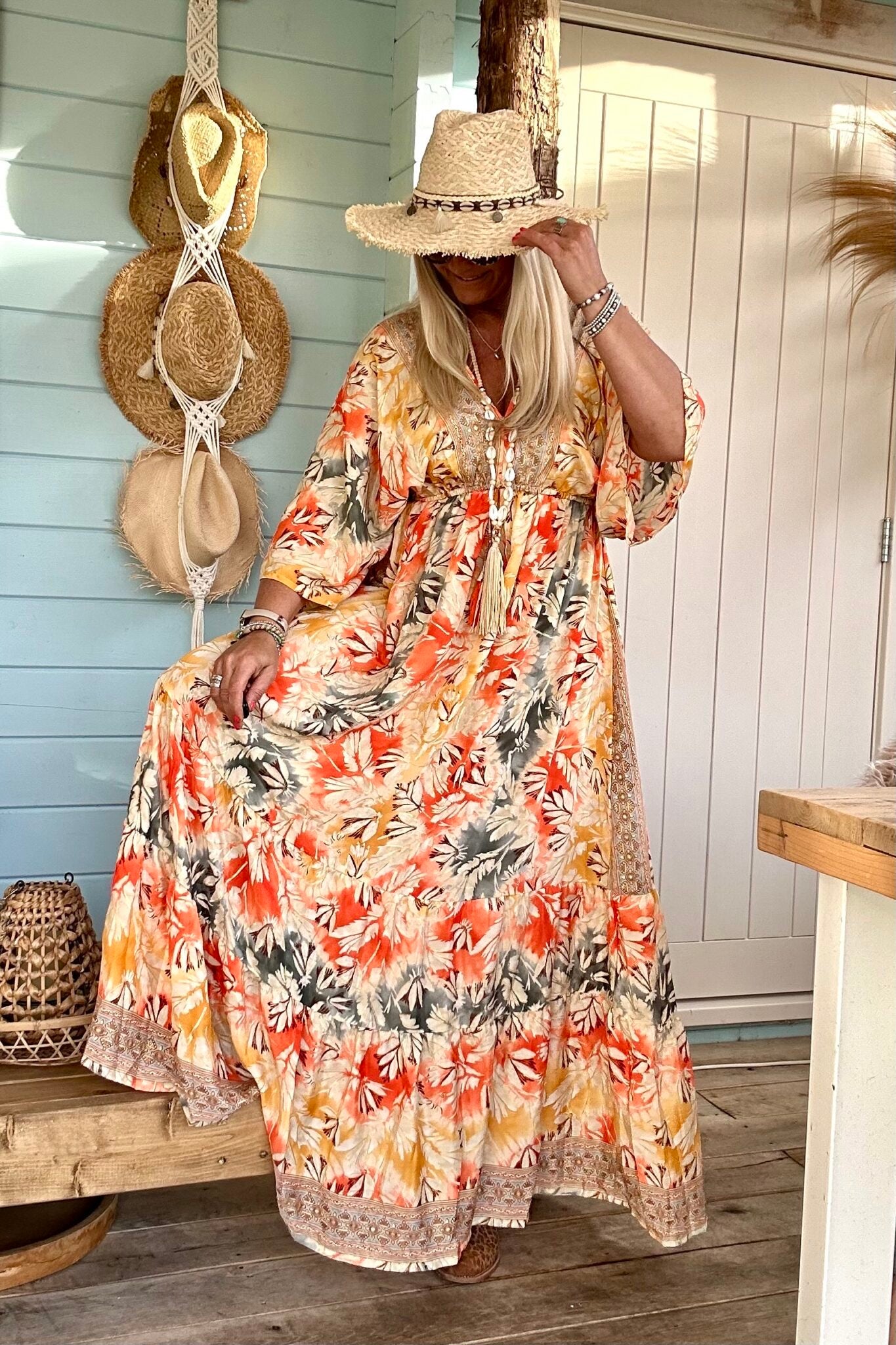 The Italian Orange Golden Dress
