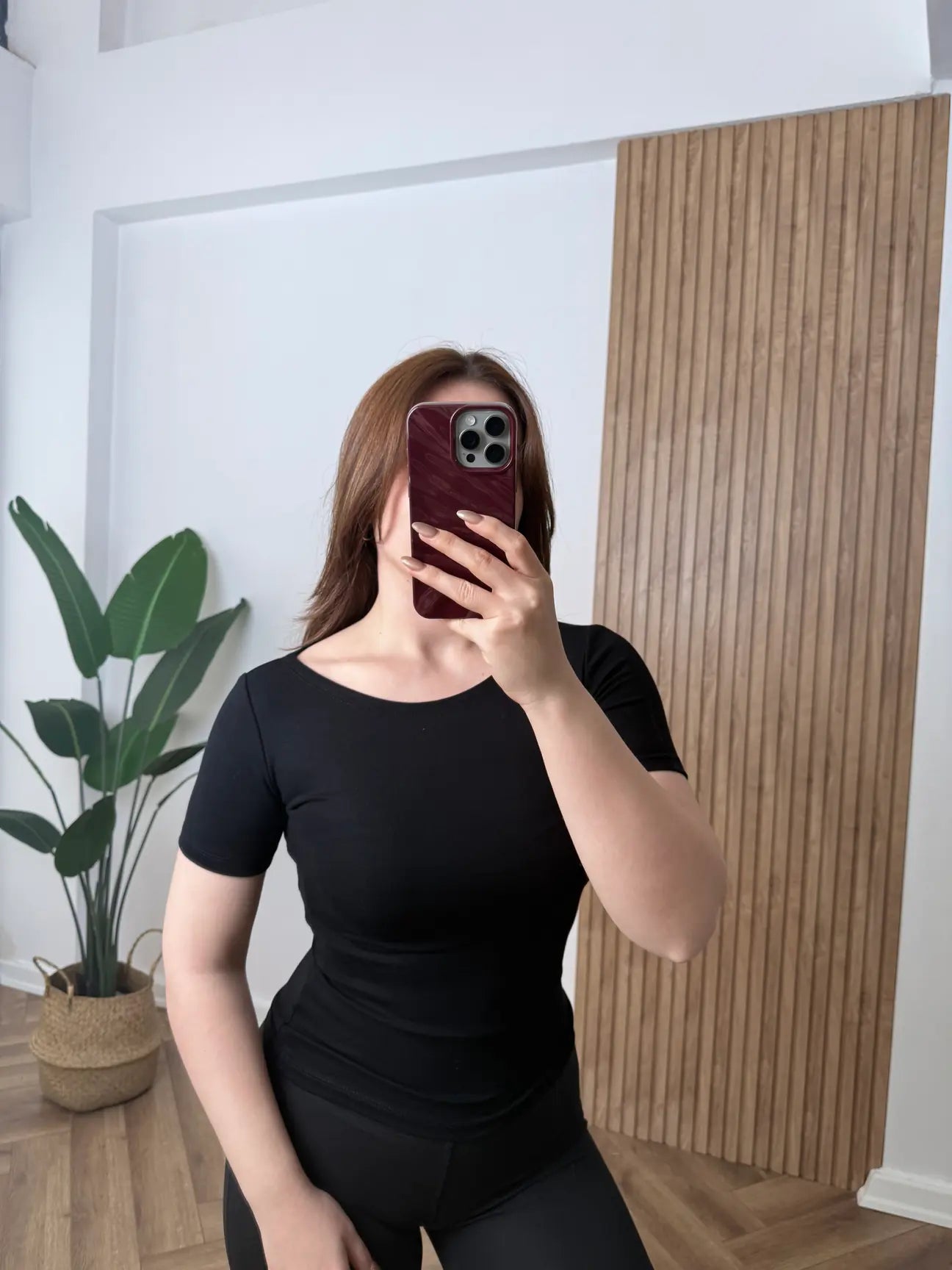 Black Basic Cotton Boat Neck T-Shirt Top