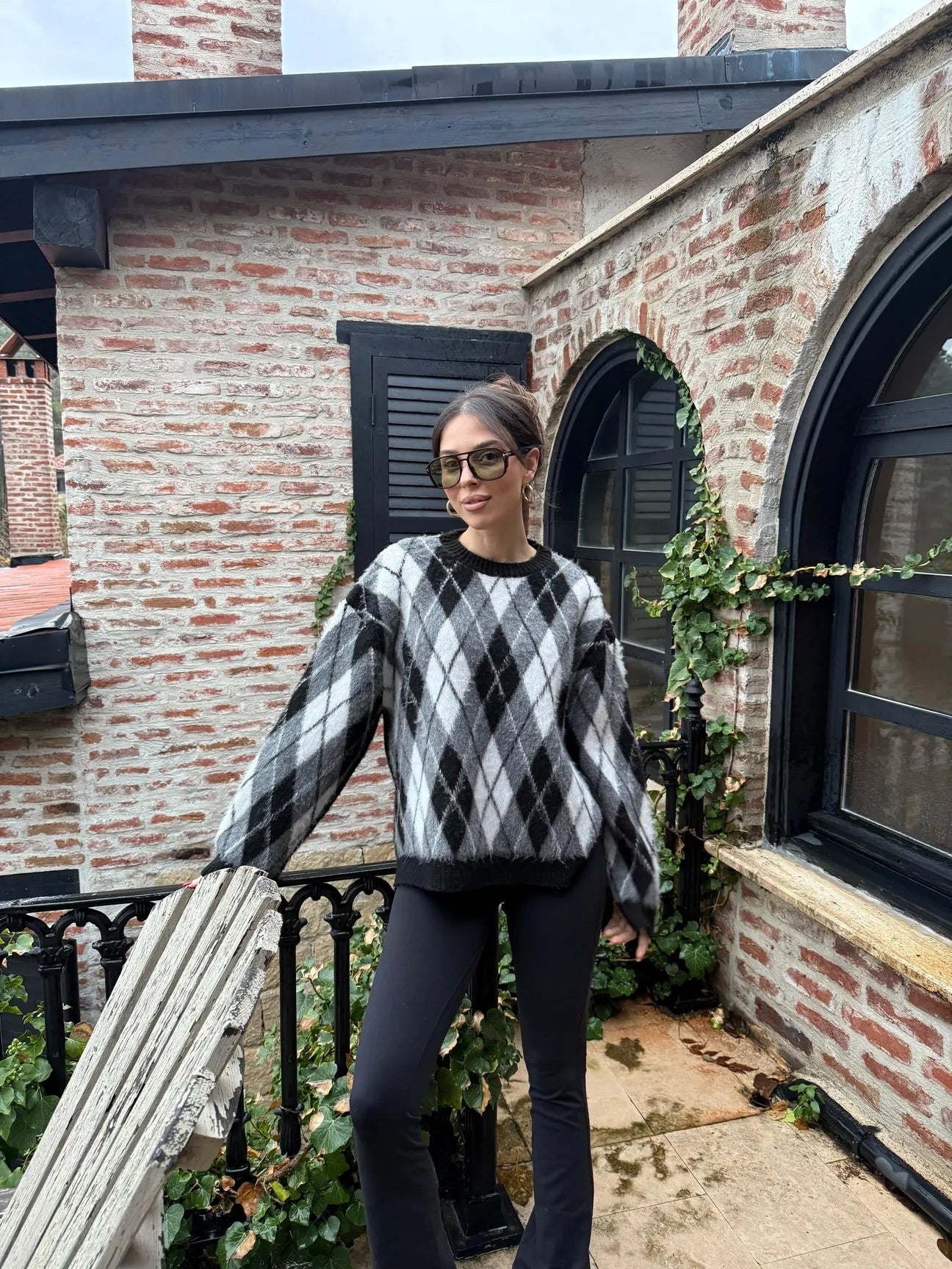 Black X Grey Baklava Pullover With Slits