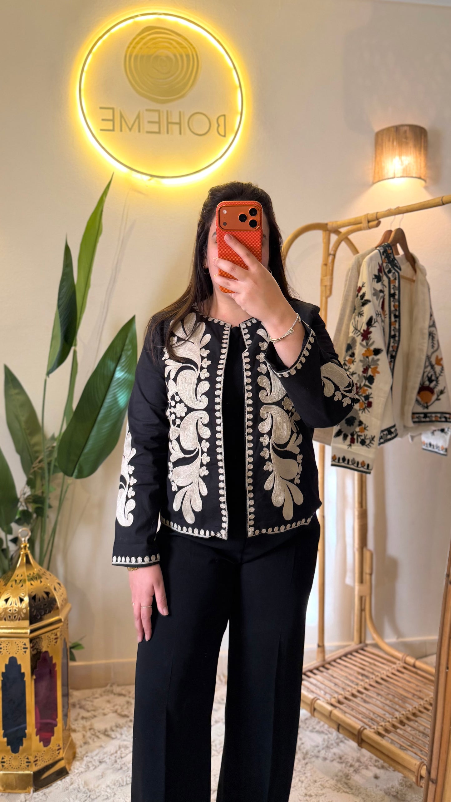 Arabian Black X Beige Embroidered Jacket