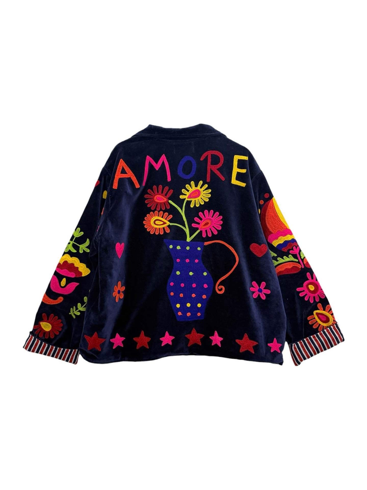 Royal Blue Amour Premium Embroidered Velvet Jacket
