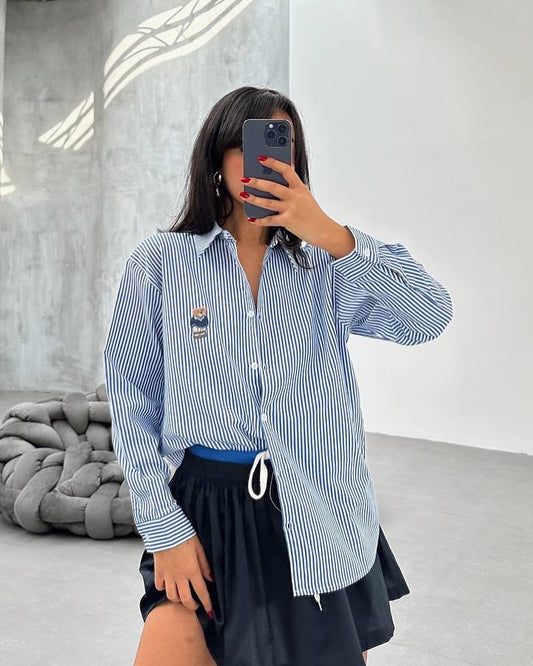 The Striped Blue Bear Shirt