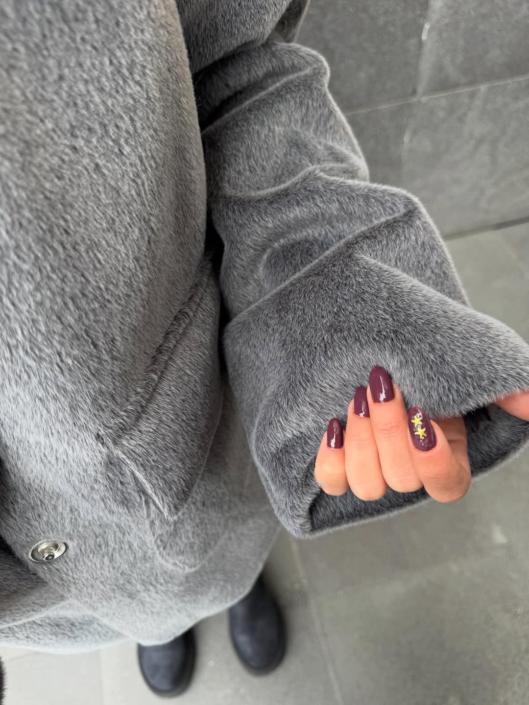 Grey Teddy Jacket With Pockets