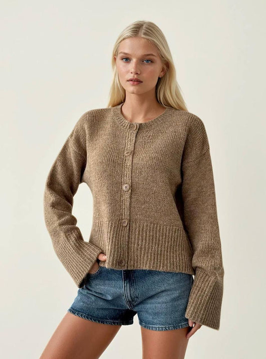 Cafe Cardigan With Bell Sleeves