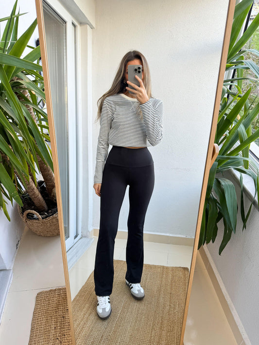 Black Straight Yoga Pants