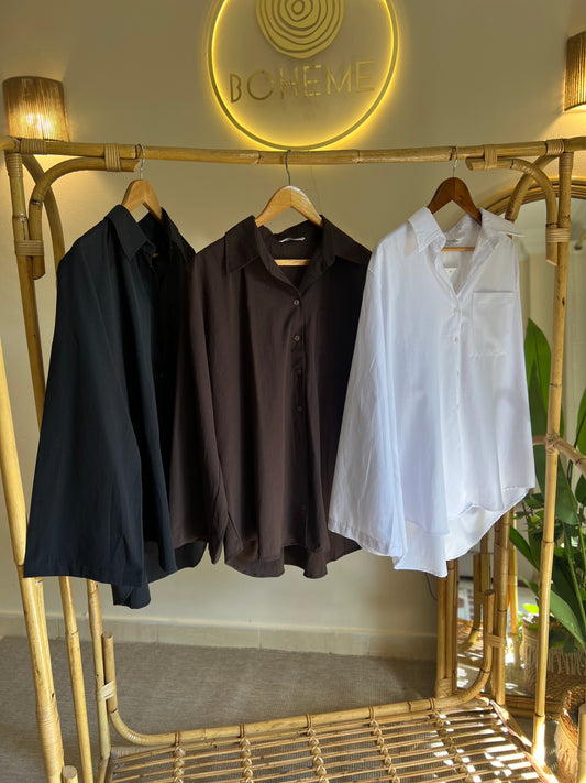 Black Bell Sleeves Oversized Shirt