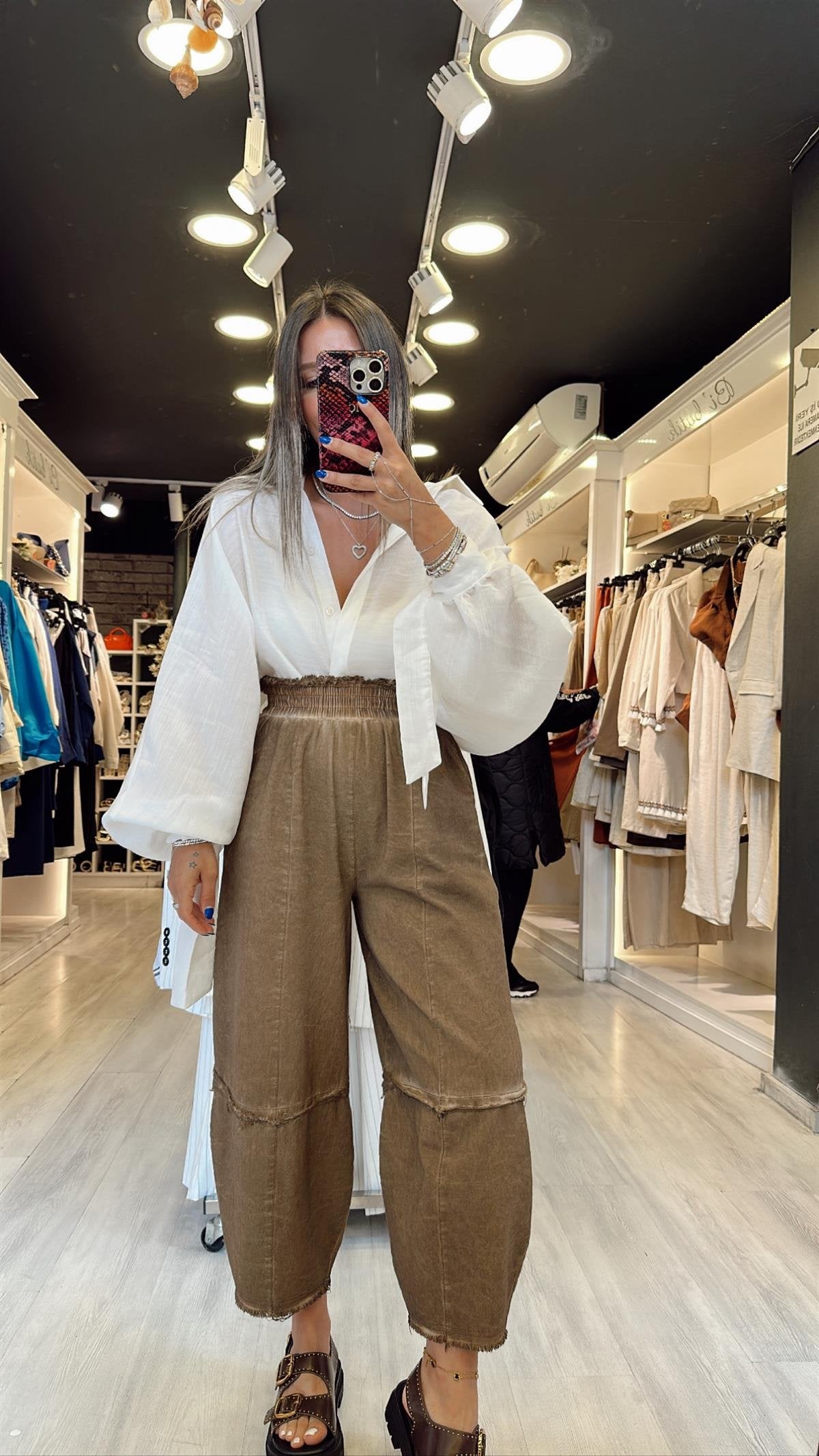 Washed Khaki Gabardine Pants