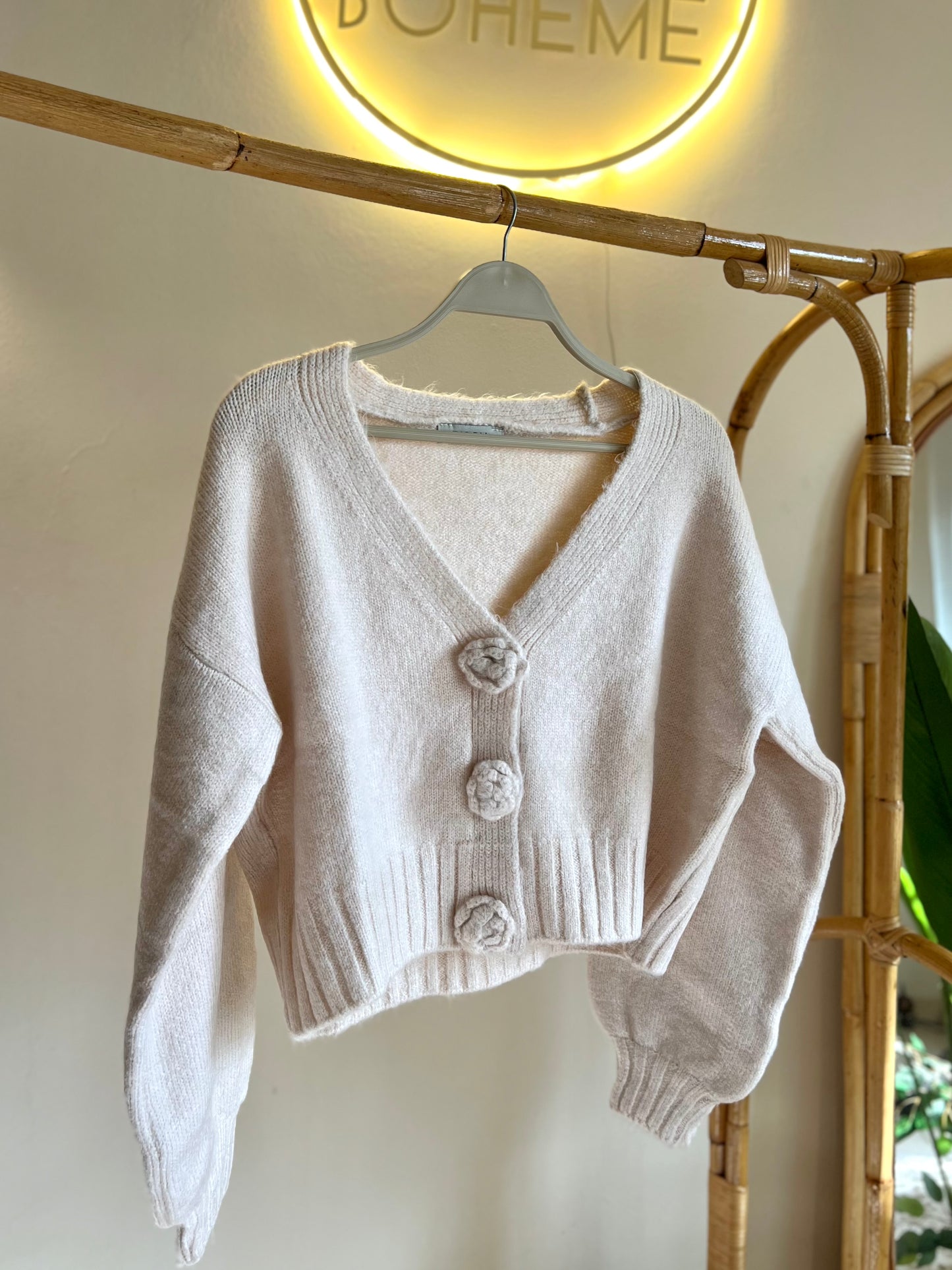 Beige Roses Cardigan