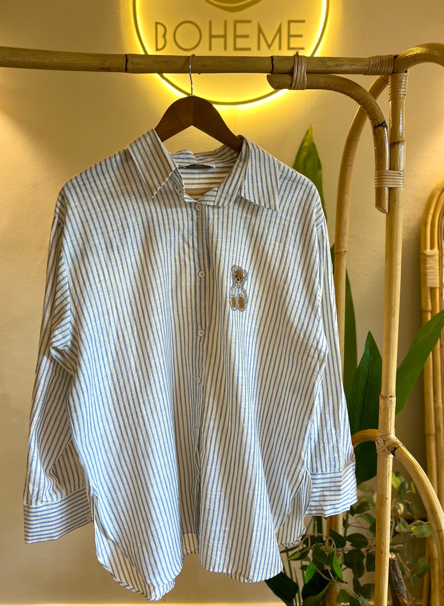 The Striped Blue Glam Bear Shirt