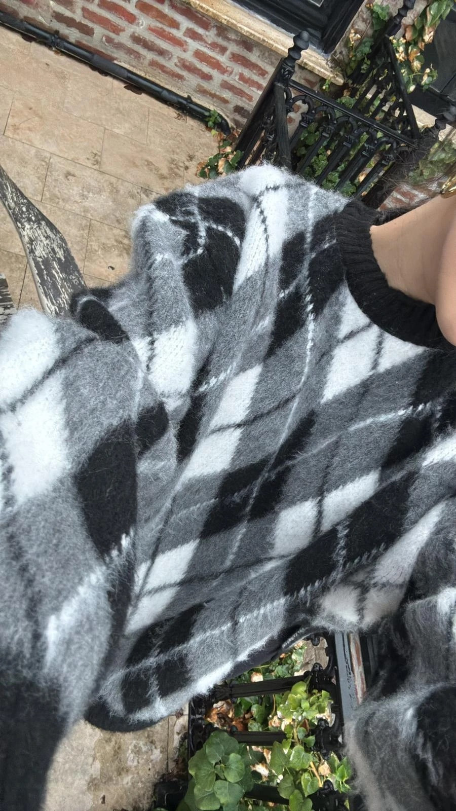 Black X Grey Baklava Pullover With Slits